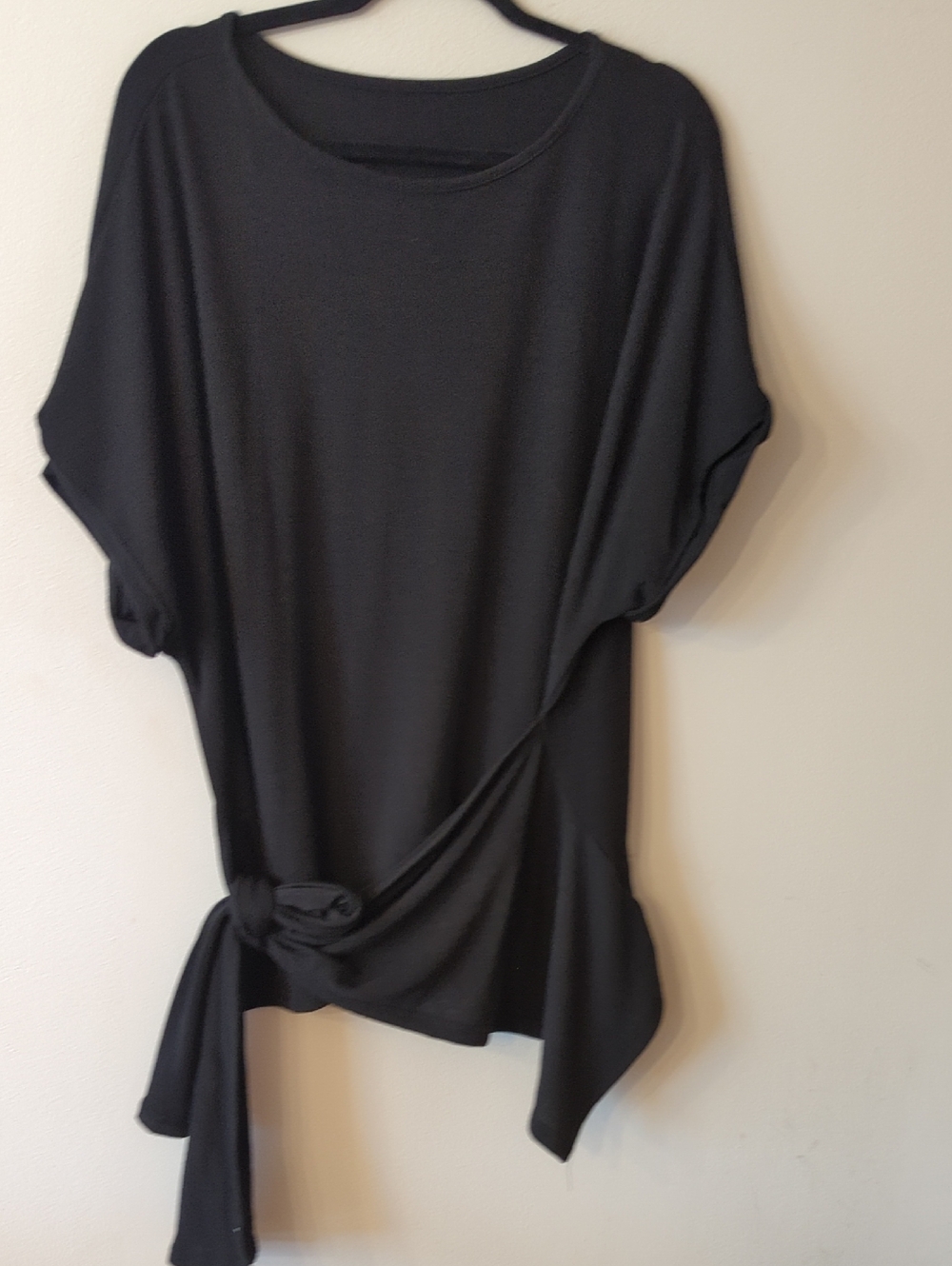 SHEIN Black Side-Knot Tunic Top 3XL